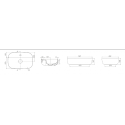 Επικαθήμενος Νιπτήρας Πορσελάνης 60x40cm Cerastyle Aqua 077100-u Λευκό